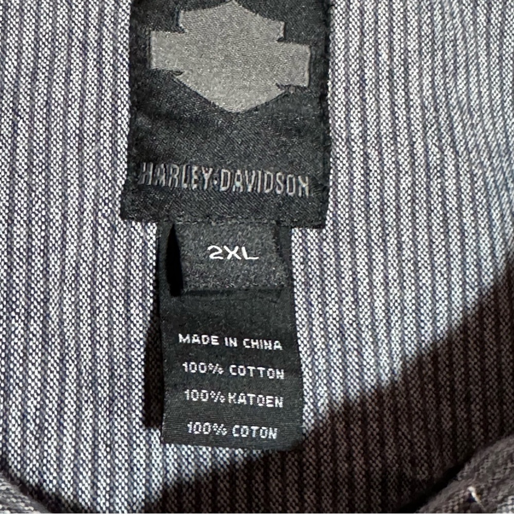Harley-Davidson Black Label Pinstripe Mechanic Style Shirt- 2XL - Picture 5 of 8